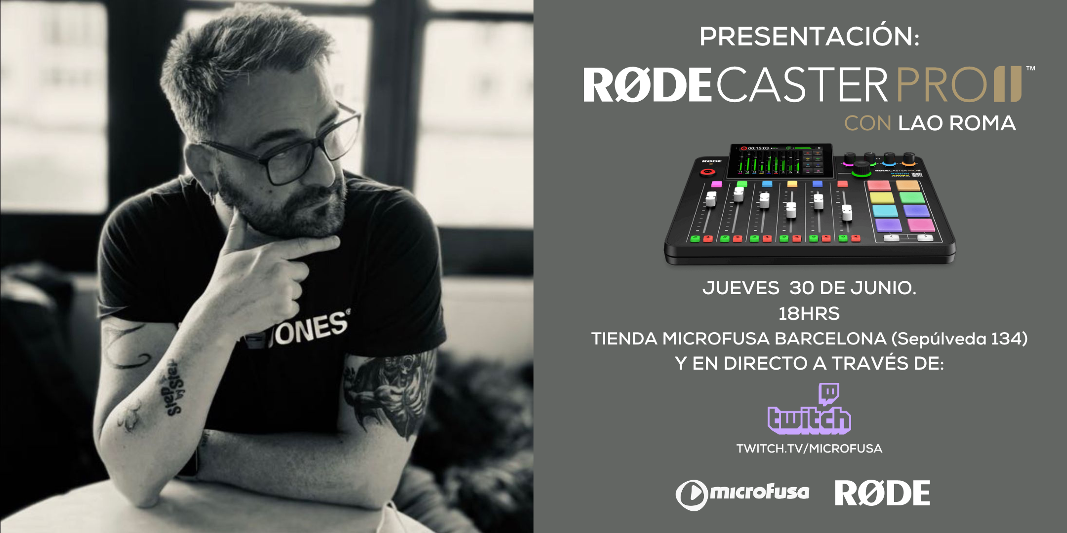 TE INVITAMOS A LA PRESENTACIÓN DEL NUEVO RODECASTER PRO II