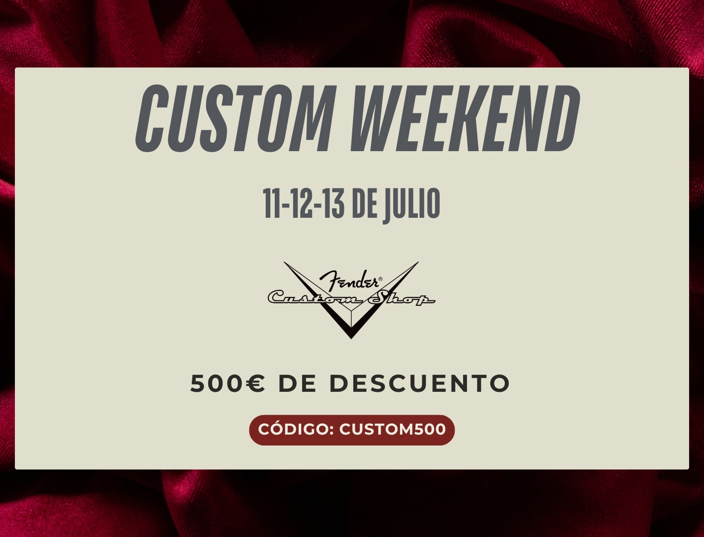 500€ de regalo - Fender Custom Shop