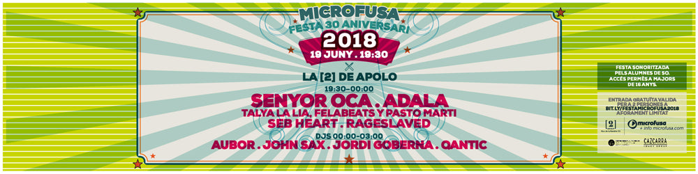 Celebramos nuestro fin de curso 2018 y 30 años de Microfusa con un fiestón en la Sala Apolo.