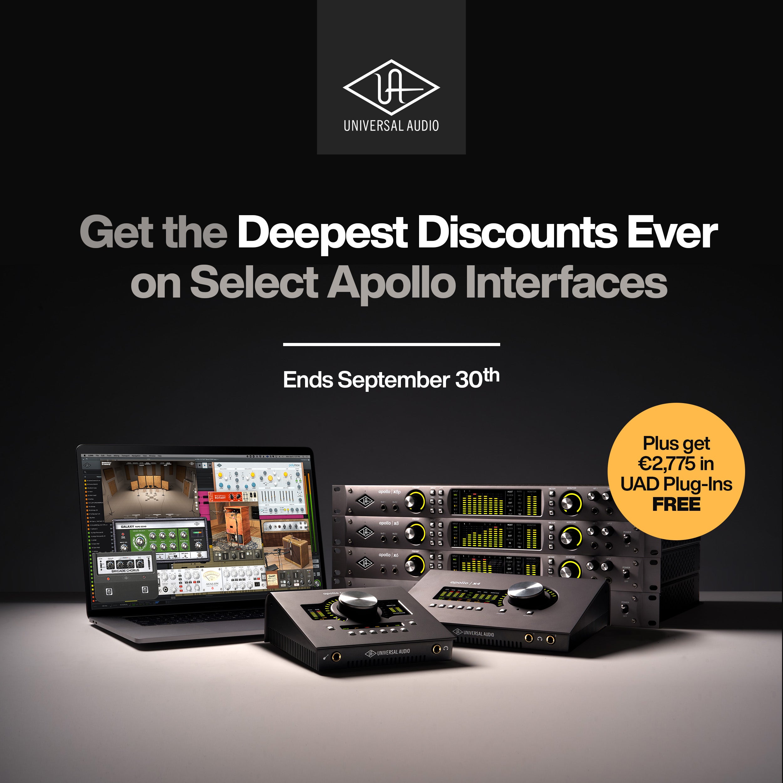 Promoción Apollo VIP Studio: plug-ins UAD gratis con tu nueva interfaz Apollo