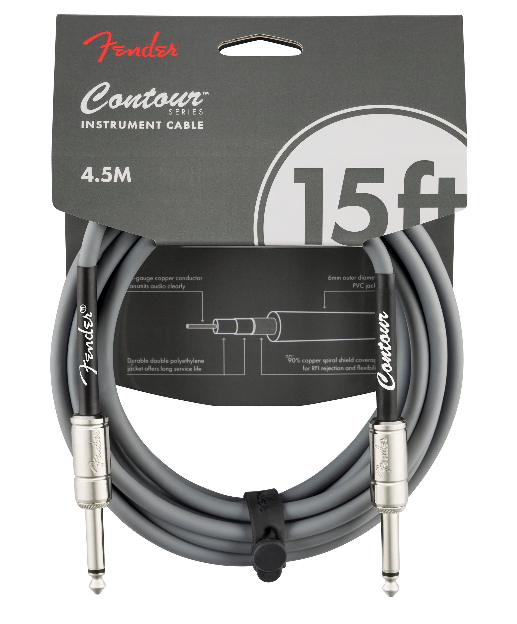 FENDER CABLE CONTOUR 4,5M INCA SILVER