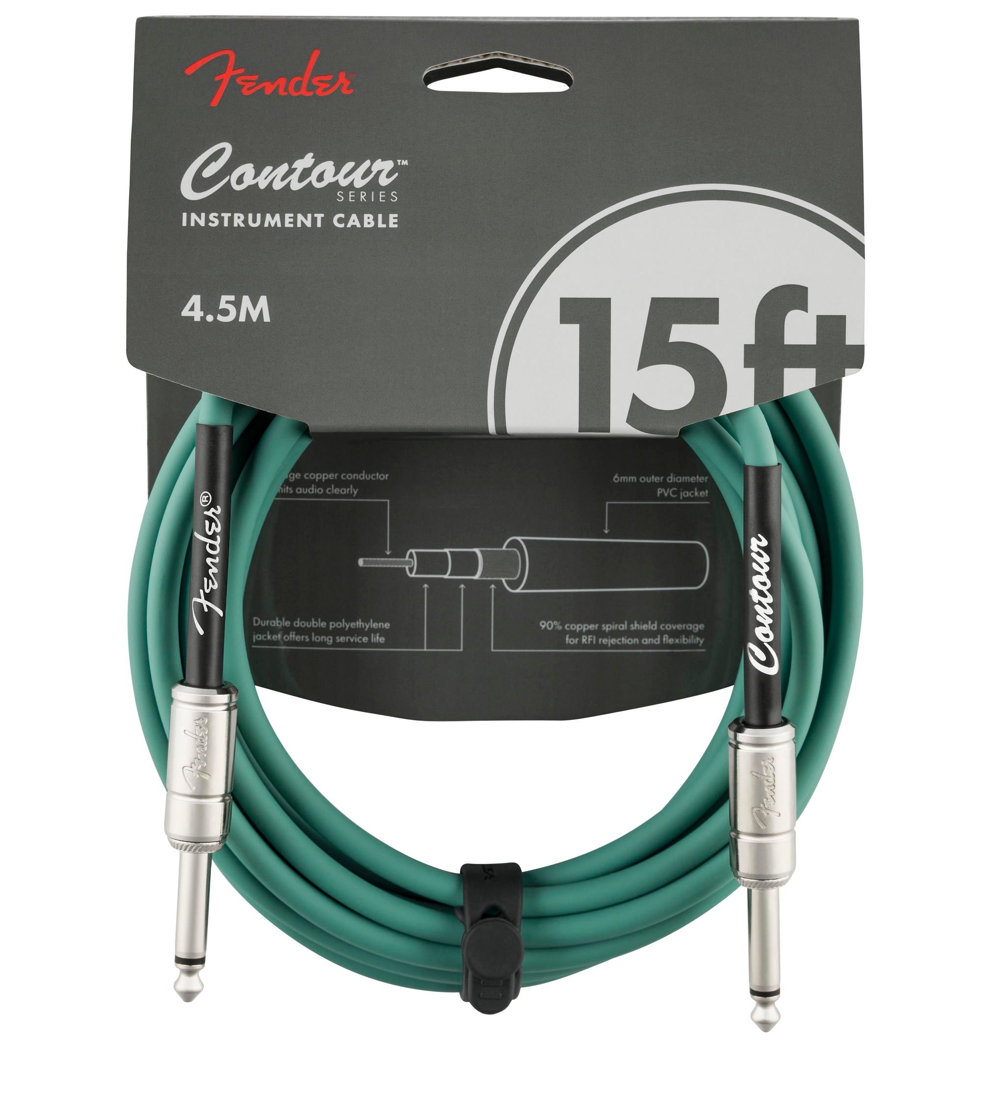 FENDER CABLE CONTOUR 4,5M SHERWOOD GREEN