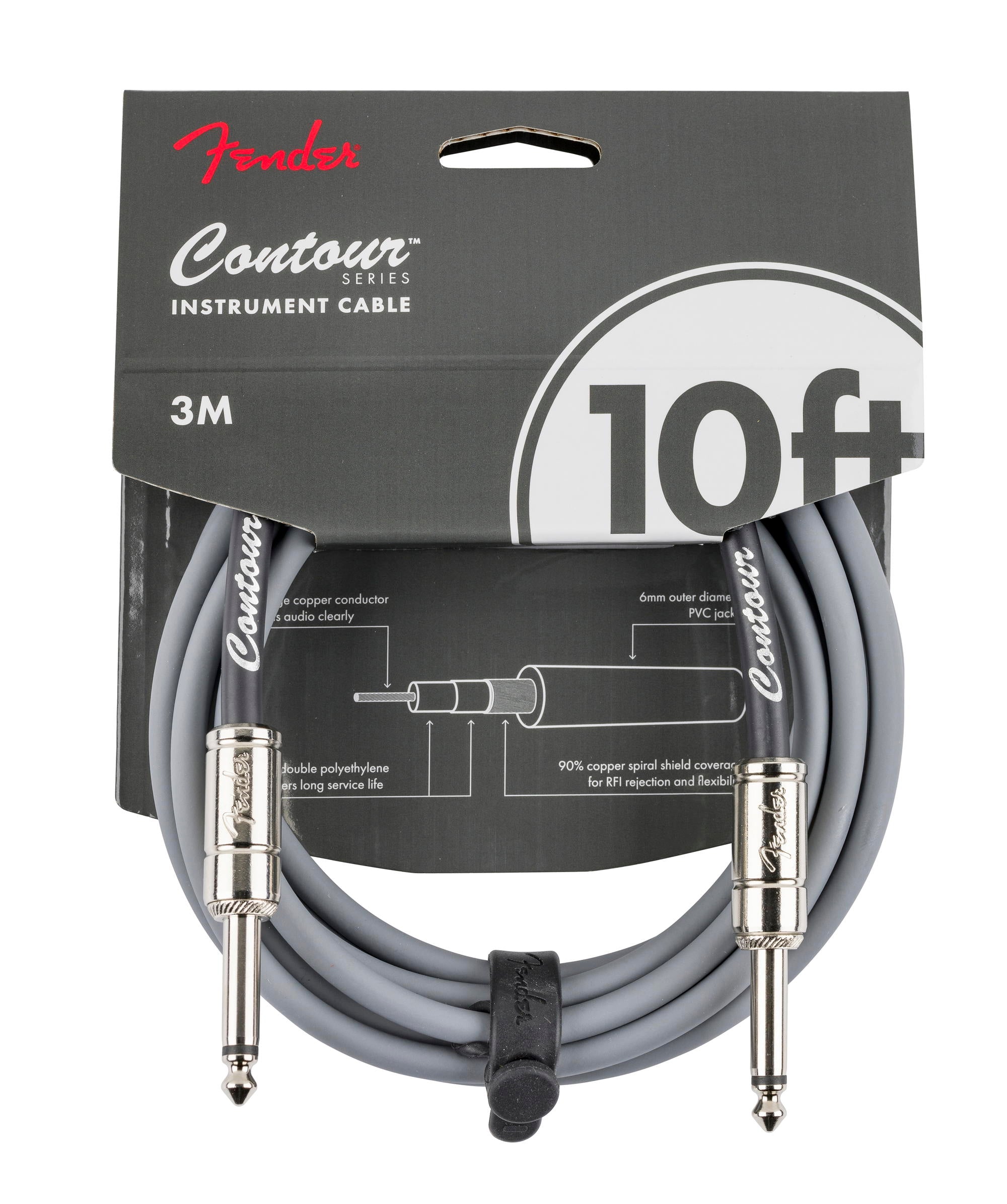 FENDER CABLE CONTOUR 3M INCA SILVER