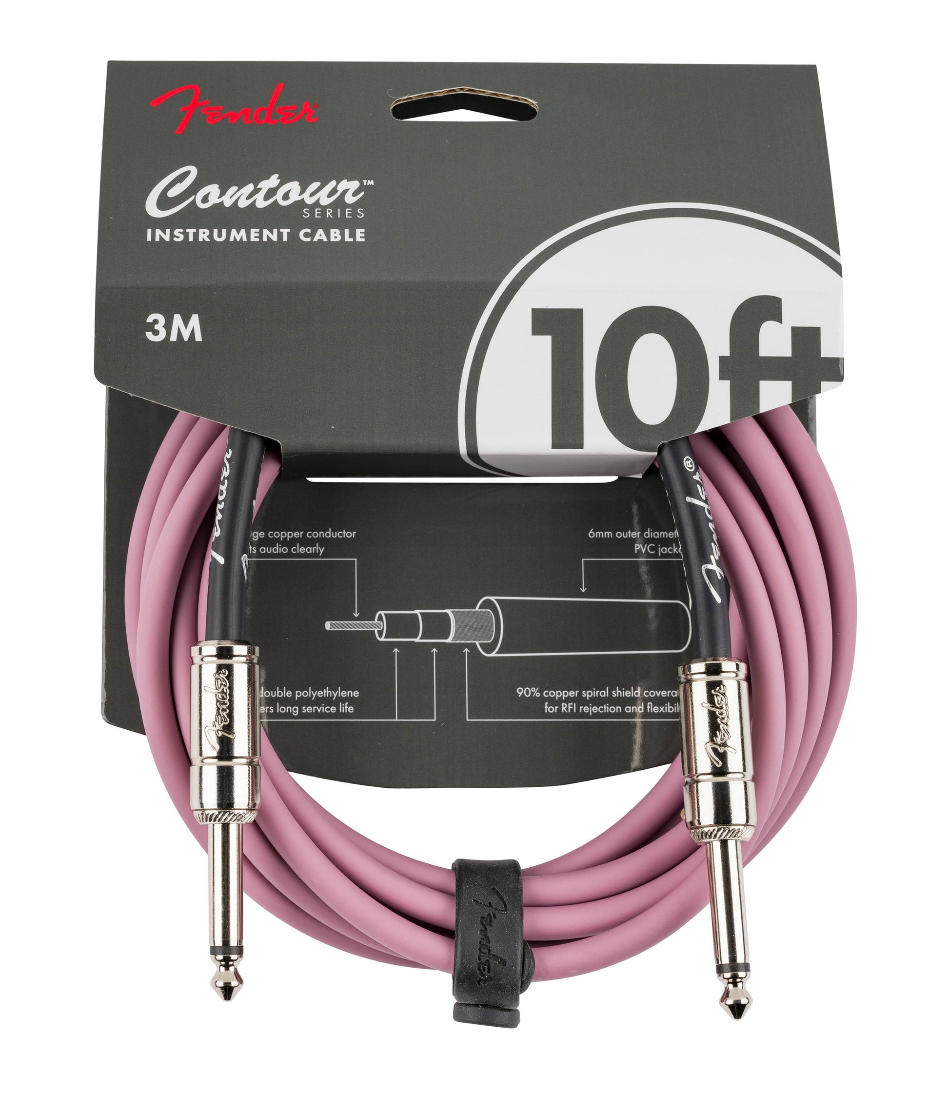 FENDER CABLE CONTOUR 3M BURGUNDY MIST