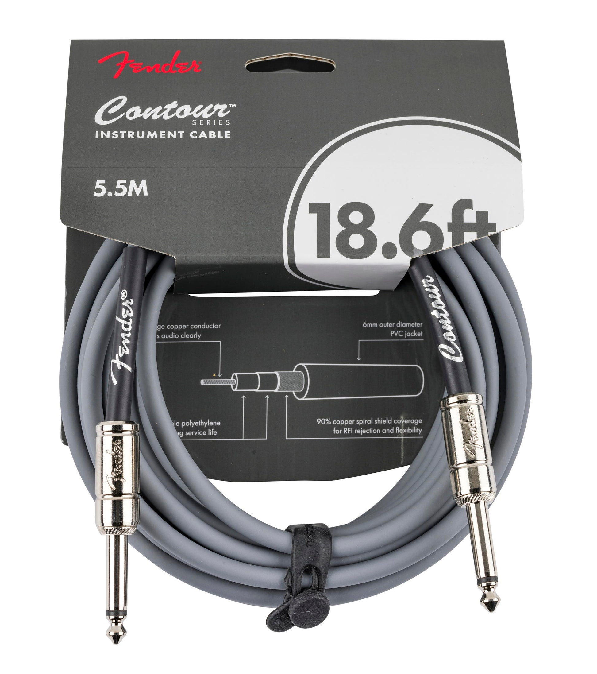 FENDER CABLE CONTOUR 5,5M INCA SILVER