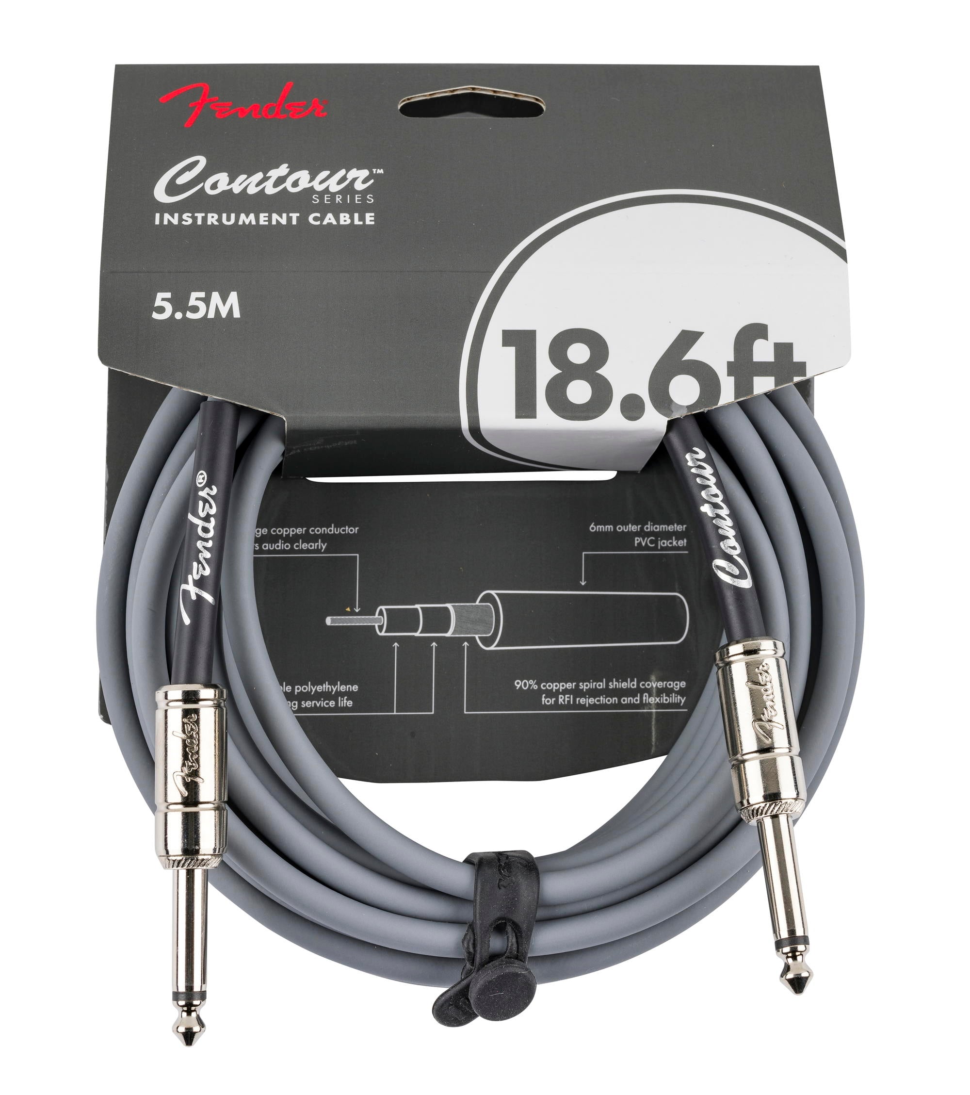 FENDER CABLE CONTOUR 5,5M INCA SILVER