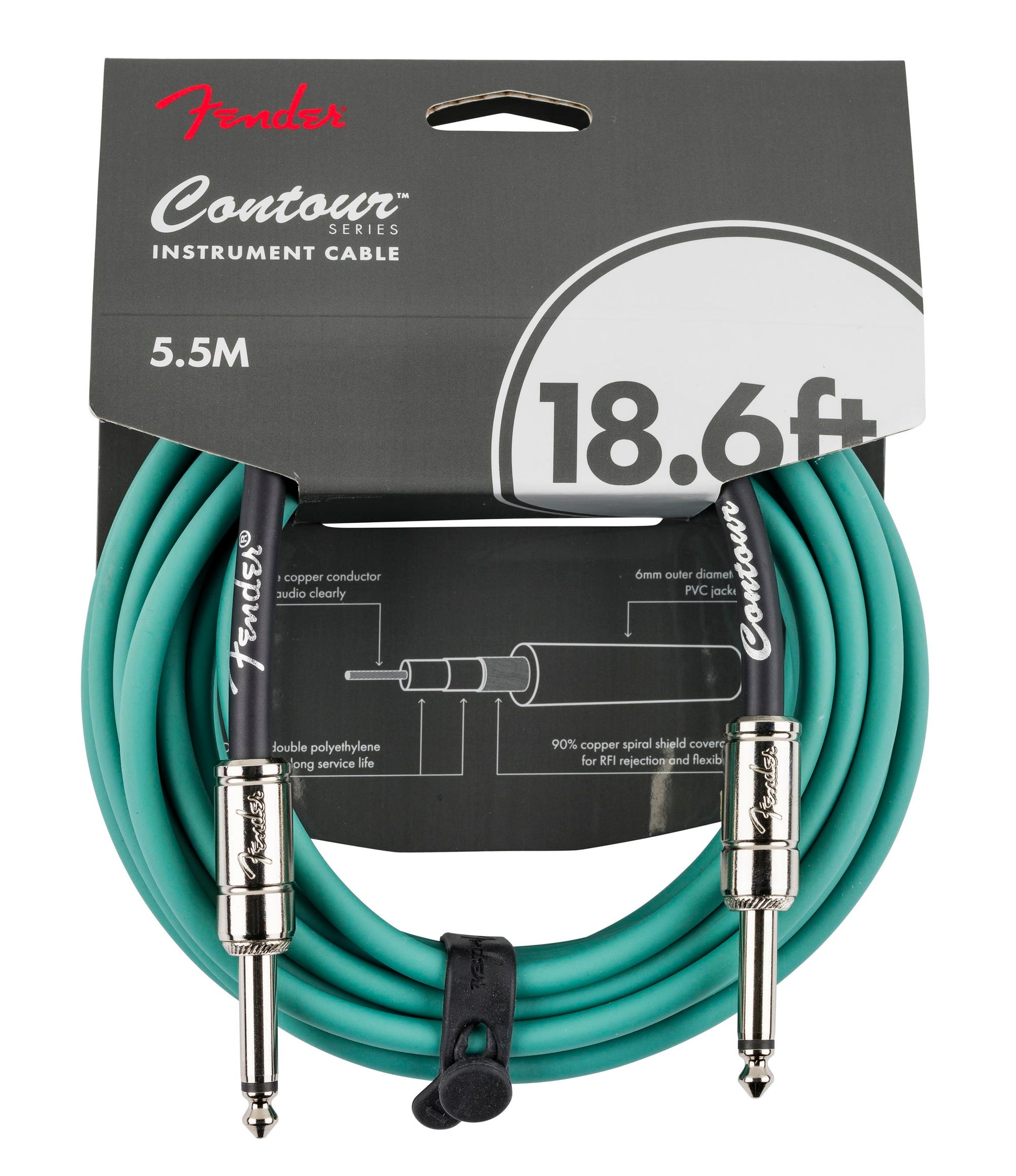 FENDER CABLE CONTOUR 5,5M SHERWOOD GREEN