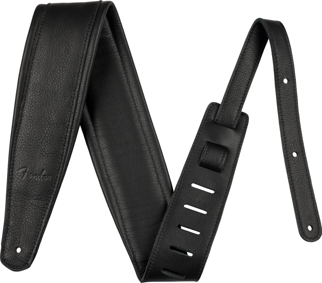 FENDER PREMIUM LEATHER STRAP BLACK