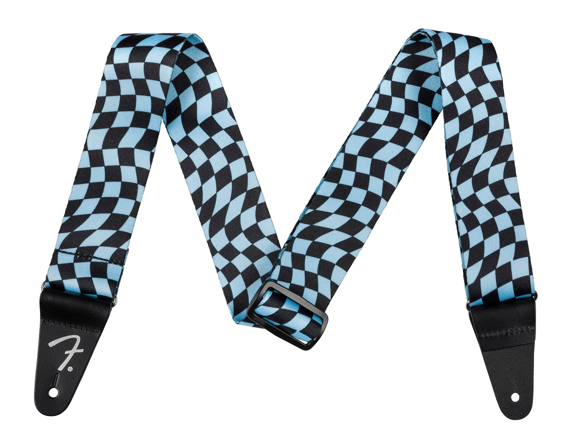 FENDER WAVY CHECKER POLY STRAP BLUE
