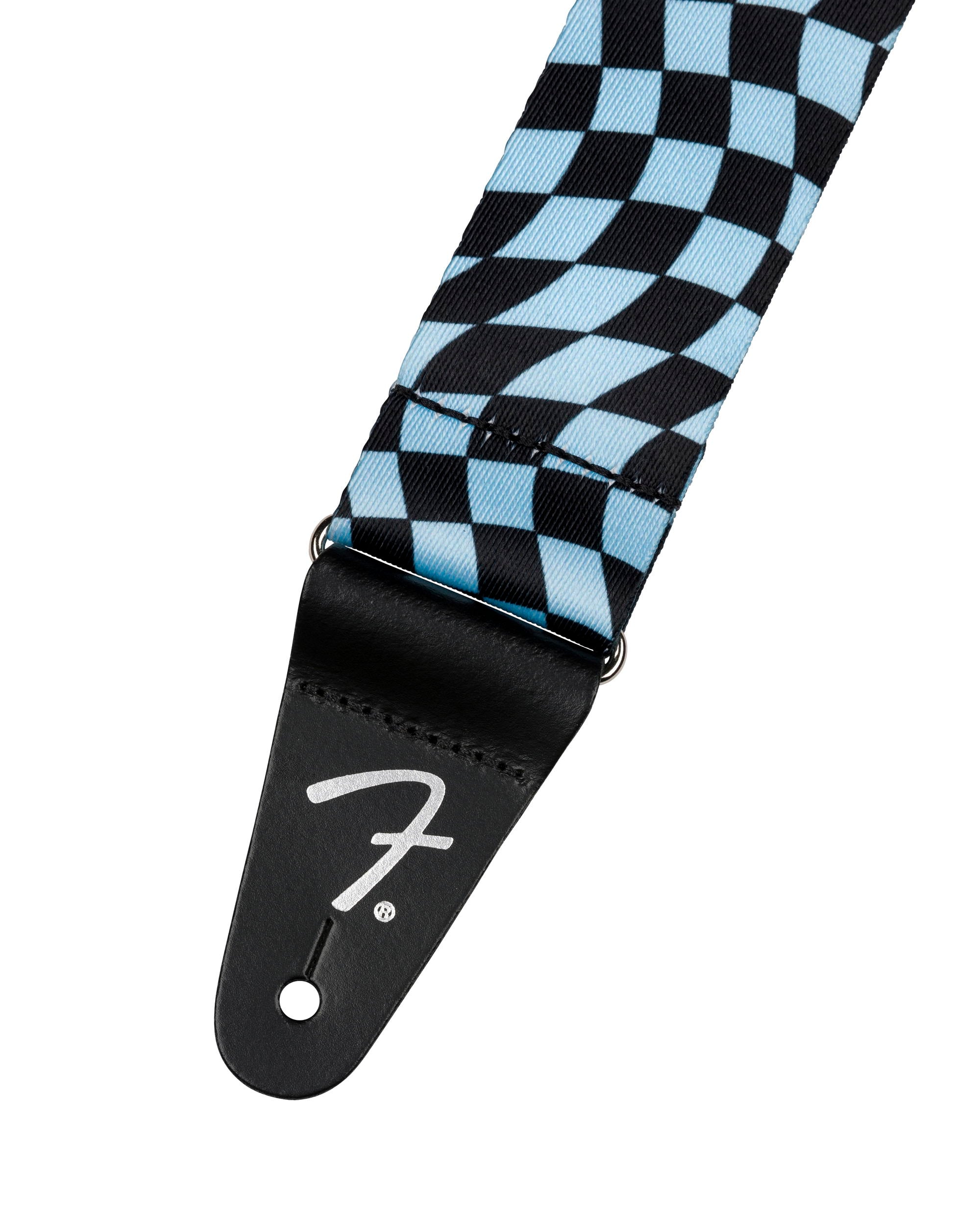 FENDER WAVY CHECKER POLY STRAP BLUE