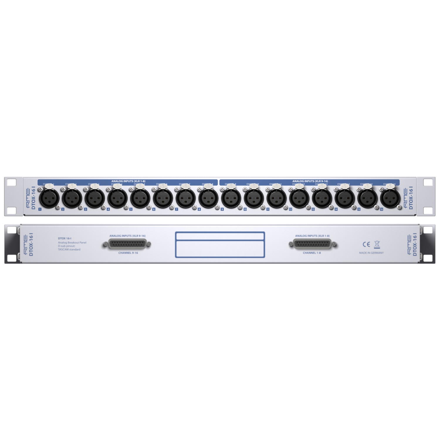 RME DTOX-16 I Panel de conexiones 