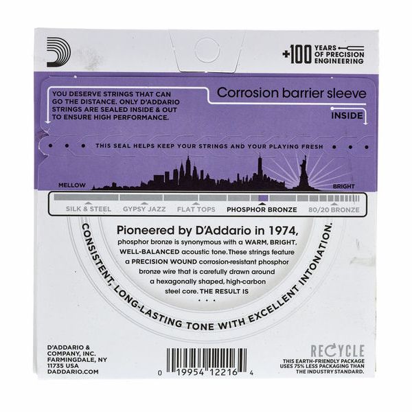D'Addario EJ26, Cuerdas de guitarra acústica 11-52