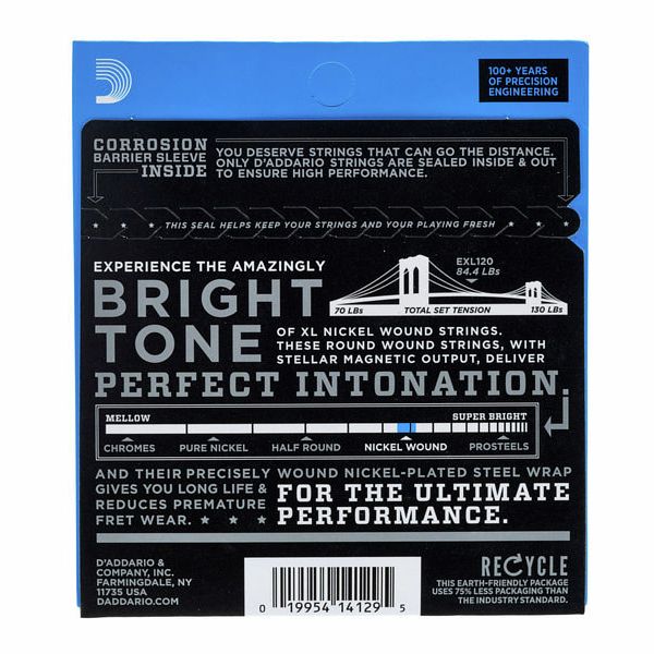 D'Addario EXL120, Cuerdas guitarra eléctrica 9-42