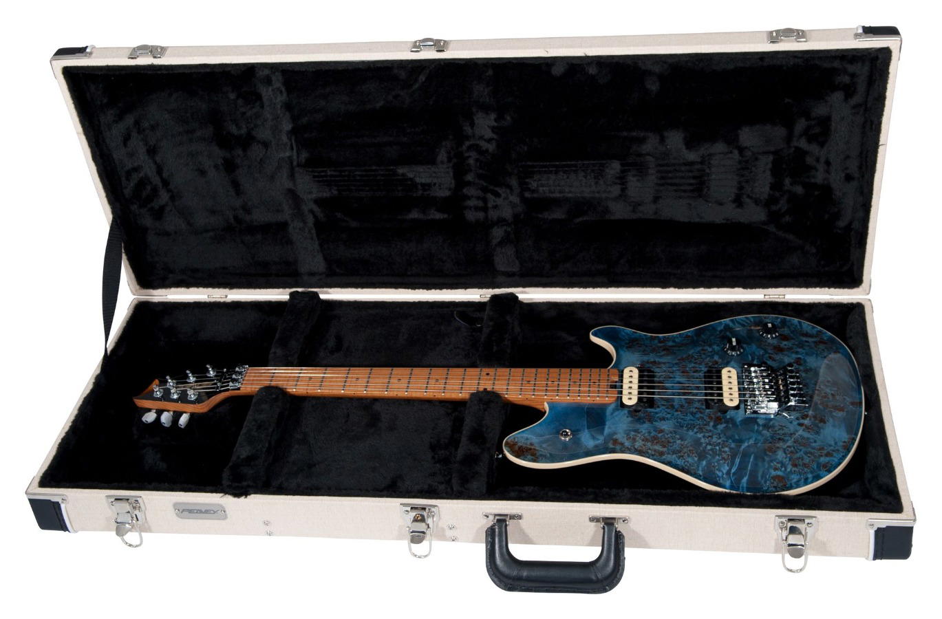 PEAVEY HP 2 Tremolo Poplar BURL RM Trans Blue