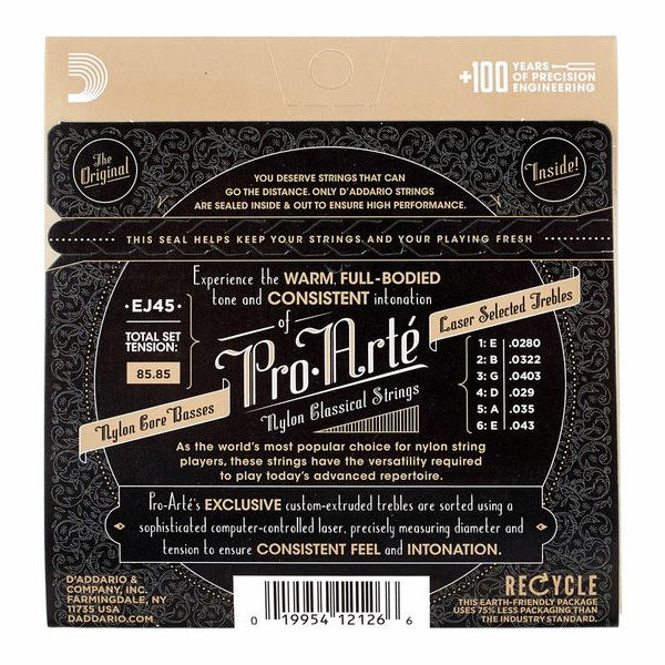 D'Addario EJ45 Pro-Arte Cuerdas guitarra clásica