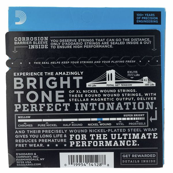 D'Addario EXL115, Cuerdas de guitarra eléctrica 11