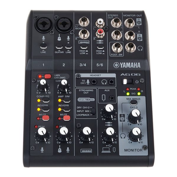 Yamaha AG06MK2B Mezclador de 6 canales USB