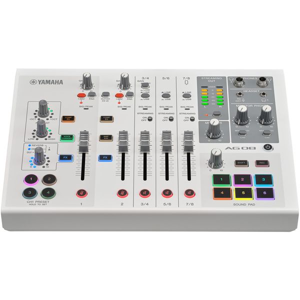 Yamaha AG08 White Mezclador de transmisión en vivo