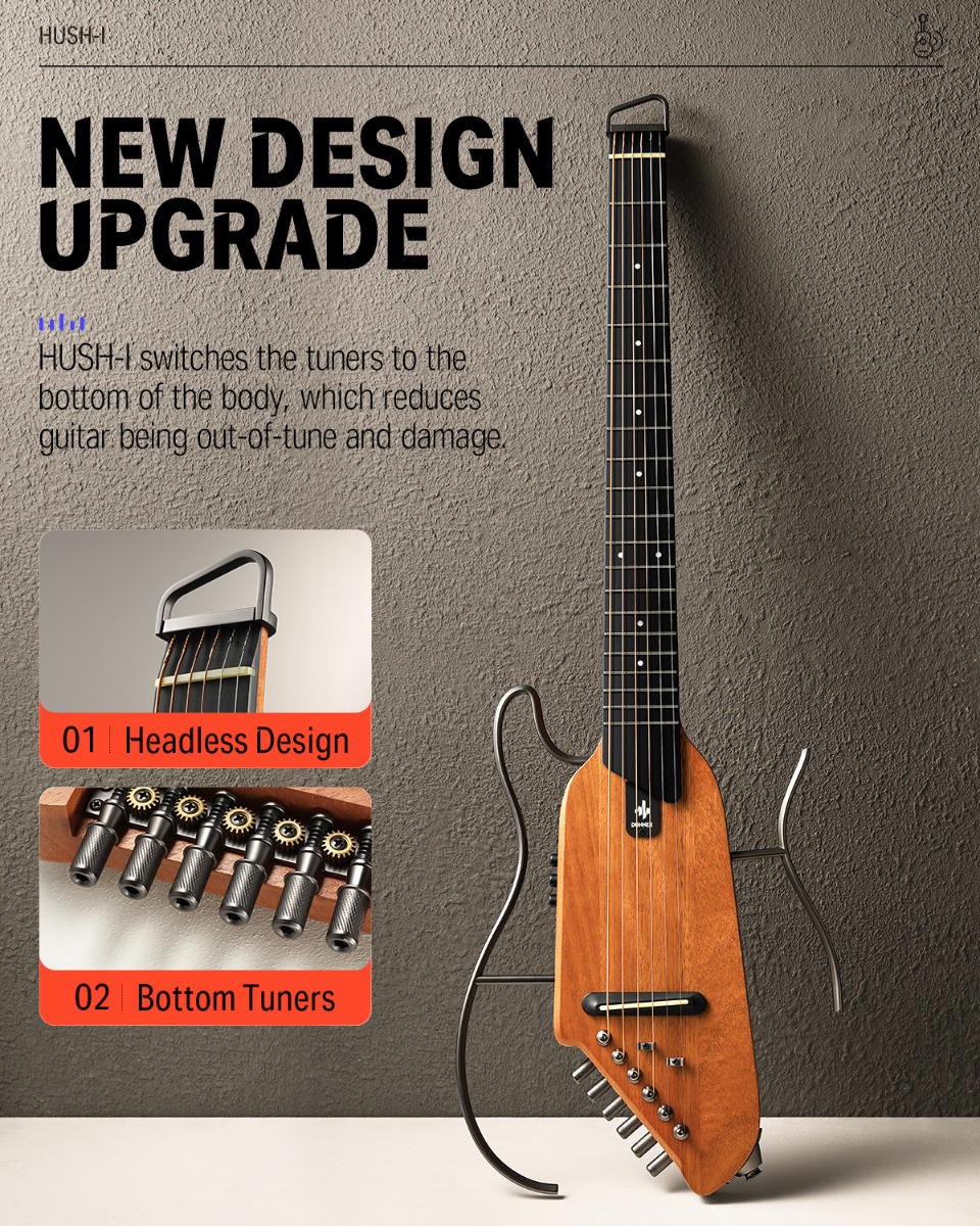 DONNER HUSH-I Silent Guitar Caoba