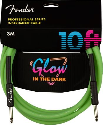 FENDER CABLE PRO GLOW IN THE DARK VERDE 3M