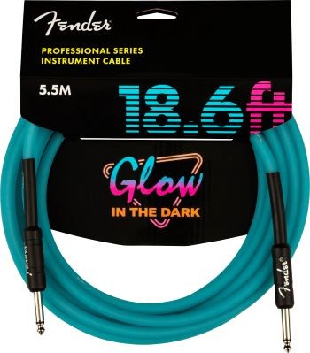 FENDER CABLE PRO GLOW IN THE DARK AZUL 5,5M