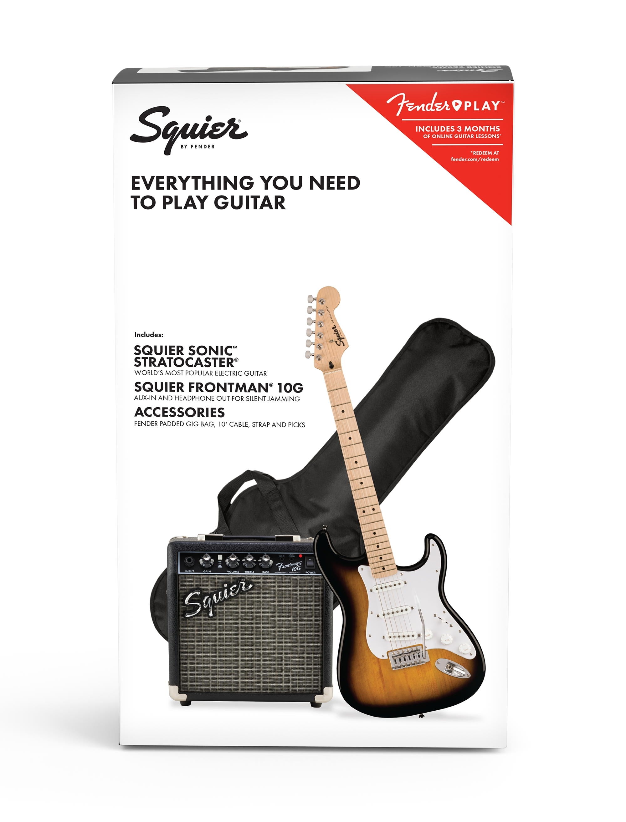 SQUIER SONIC STRATOCASTER PACK 2-COLOR SUNBURST