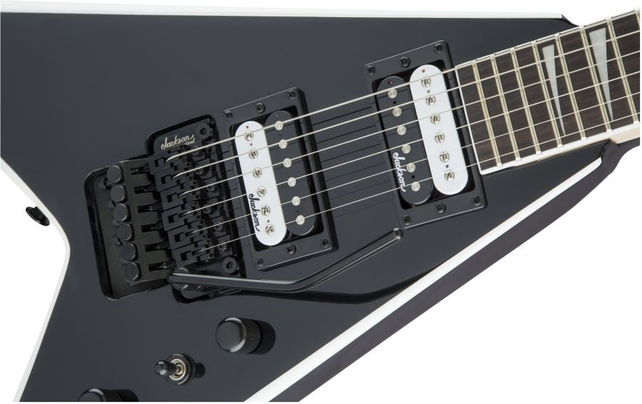JACKSON JS KING V JS32 BLACK WITH WHITE BEVELS