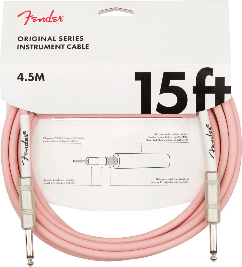 FENDER CABLE ORIGINAL SERIES SHELL PINK 4,5M