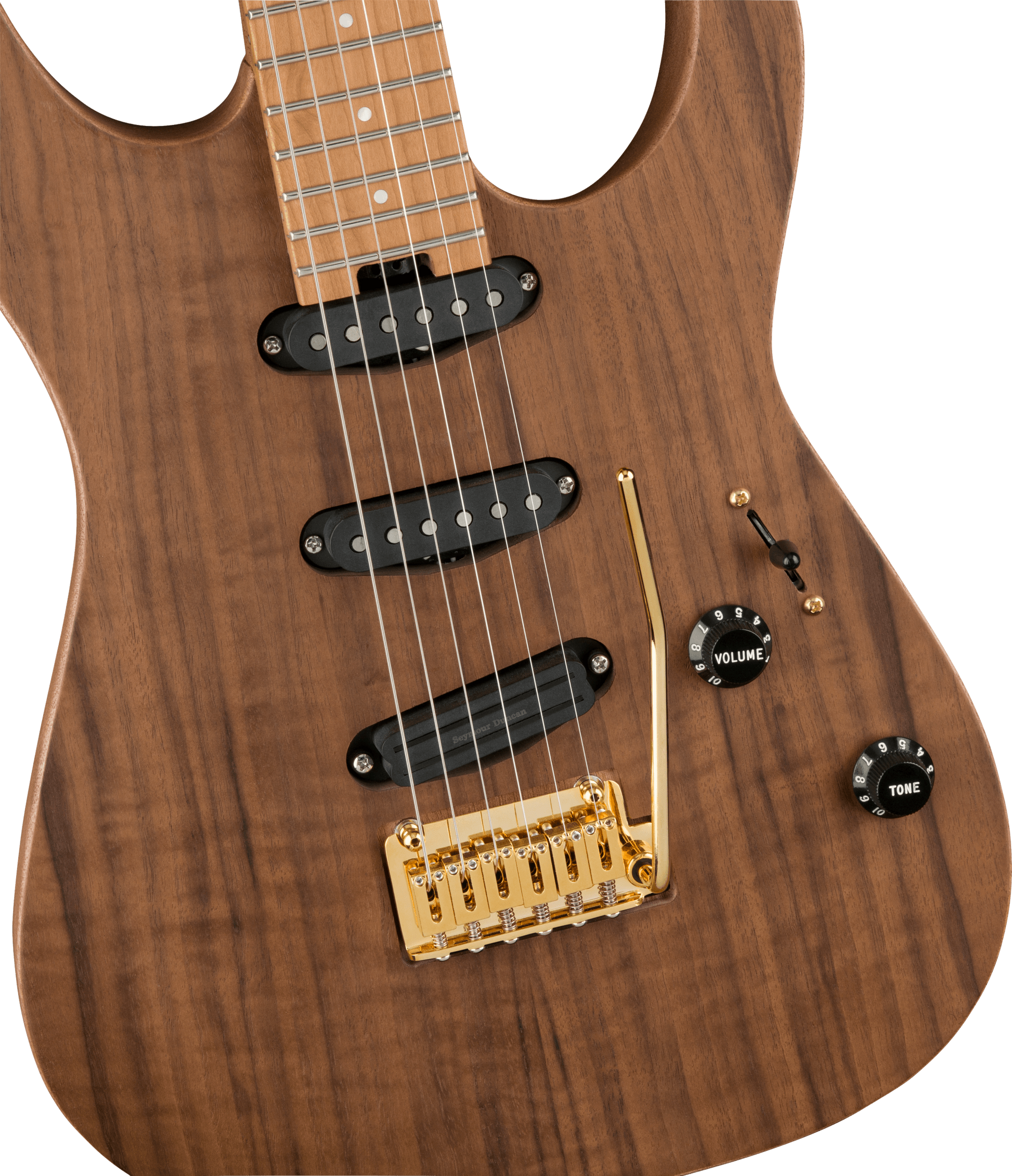 CHARVEL PRO MOD DK22 SSS 2PT CM NATURAL WALNUT