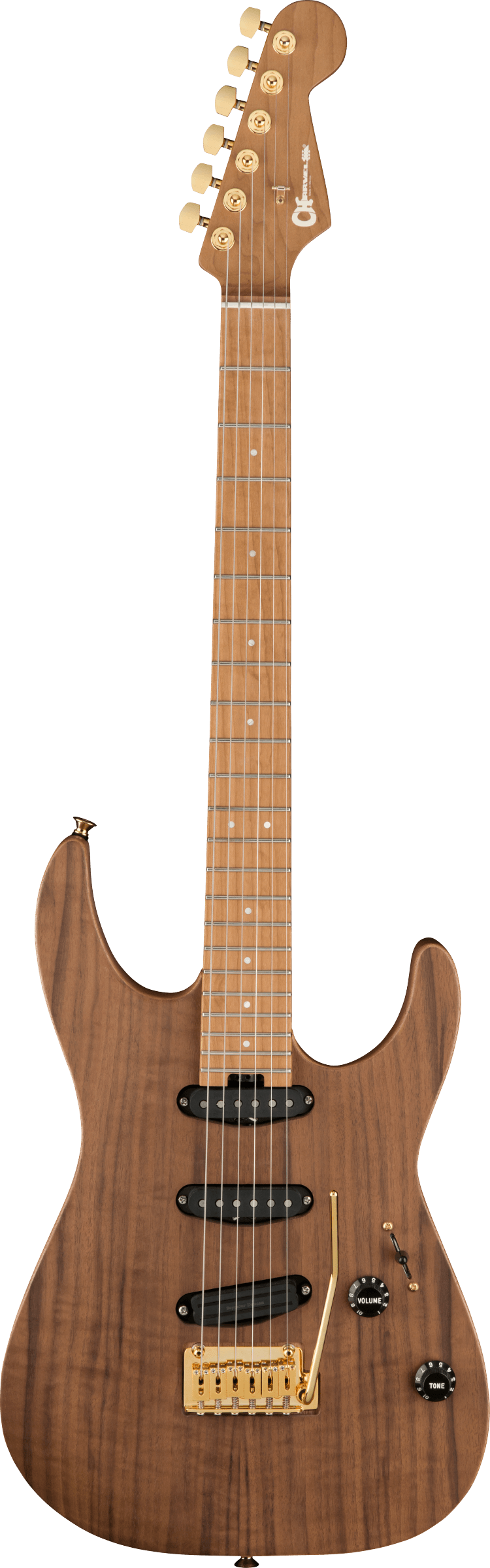 CHARVEL PRO MOD DK22 SSS 2PT CM NATURAL WALNUT