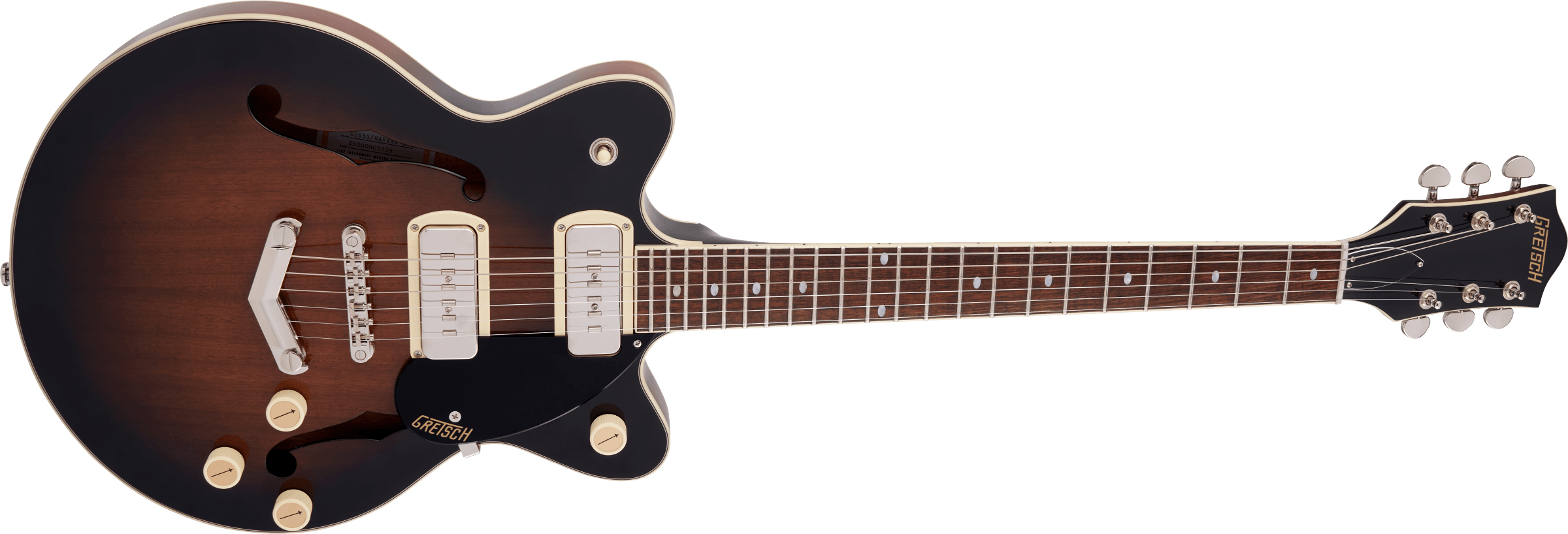 GRETSCH G2655-P90 STREAMLINER CENTER BLOCK JR.  P90  V-STOPTAIL BROWNSTONE