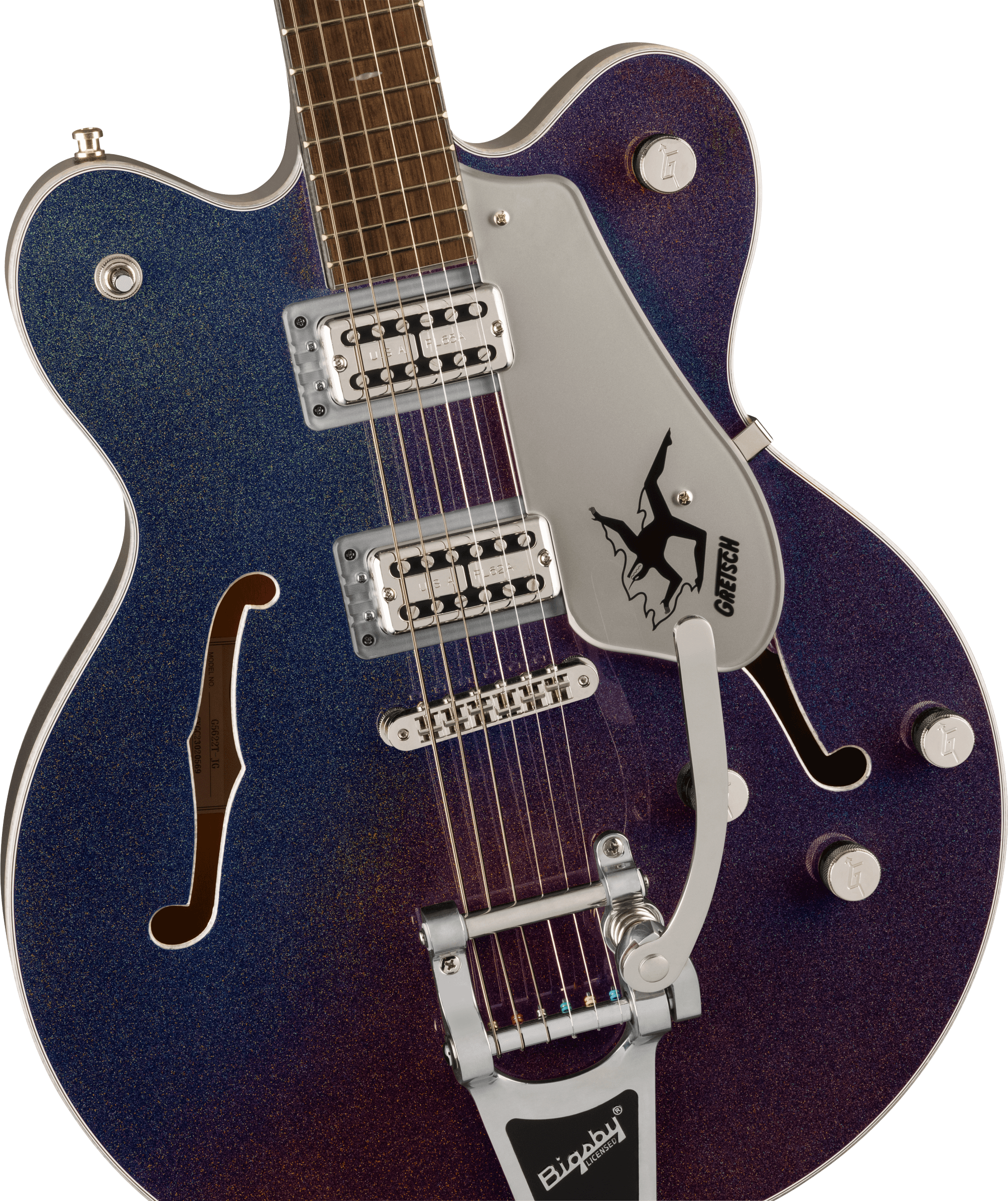 GRETSCH ELECTROMATIC JOHN GOURLEY BROADKASTER CENTER BLOCK IRIDESCENT BLACK