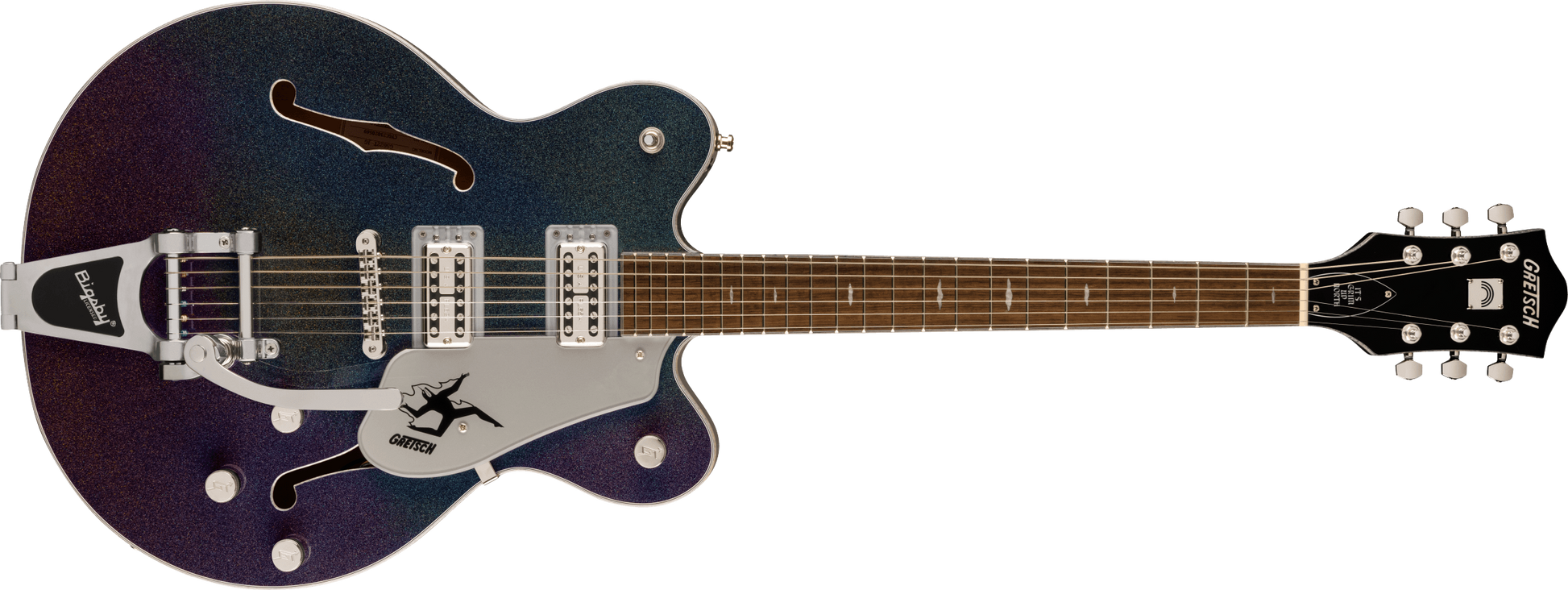 GRETSCH ELECTROMATIC JOHN GOURLEY BROADKASTER CENTER BLOCK IRIDESCENT BLACK