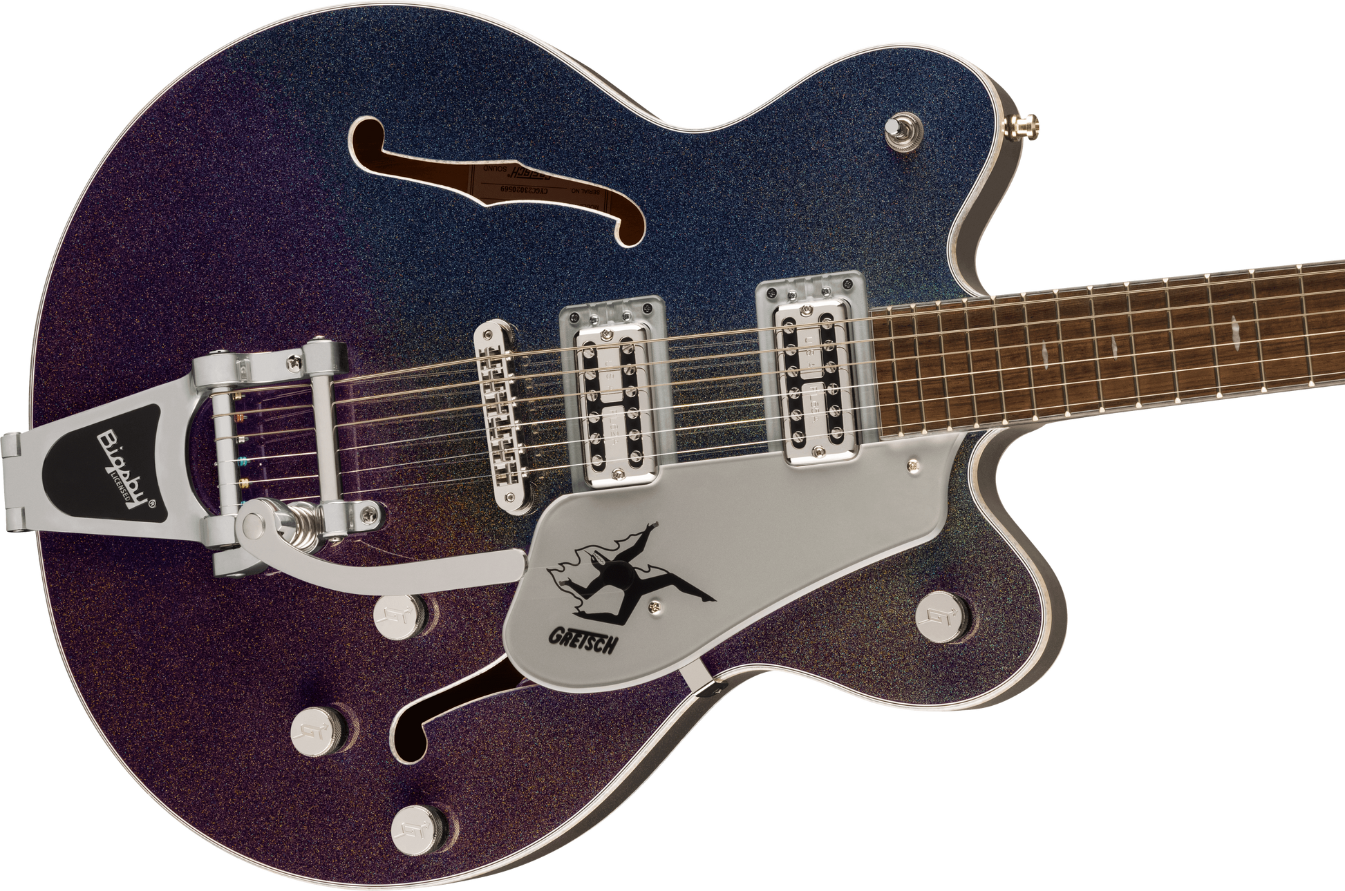 GRETSCH ELECTROMATIC JOHN GOURLEY BROADKASTER CENTER BLOCK IRIDESCENT BLACK