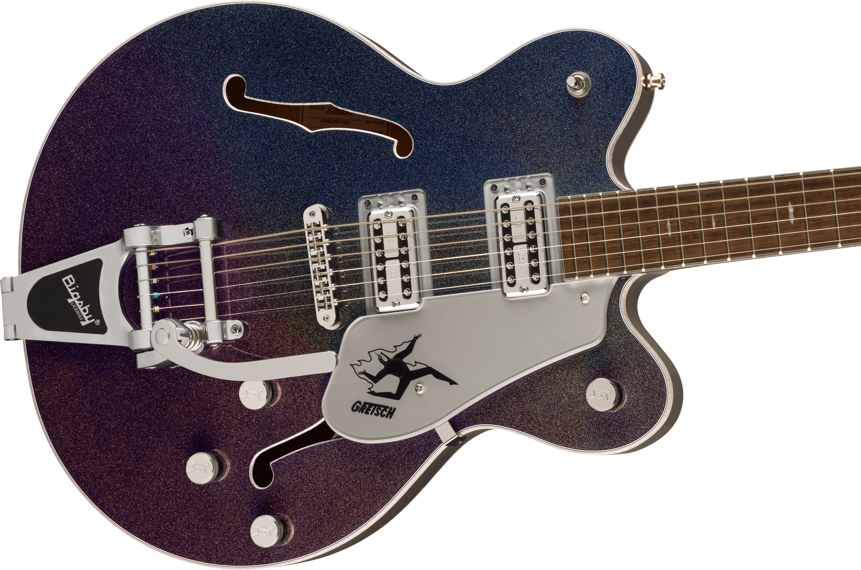 GRETSCH ELECTROMATIC JOHN GOURLEY BROADKASTER CENTER BLOCK IRIDESCENT BLACK