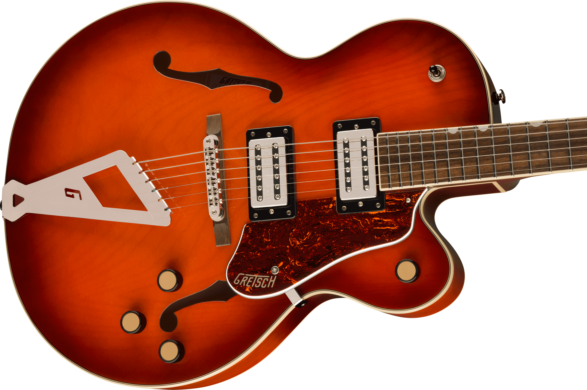 GRETSCH G2420 STREAMLINER HOLLOW   CHROMATIC II TAILPIECE FIREBURST