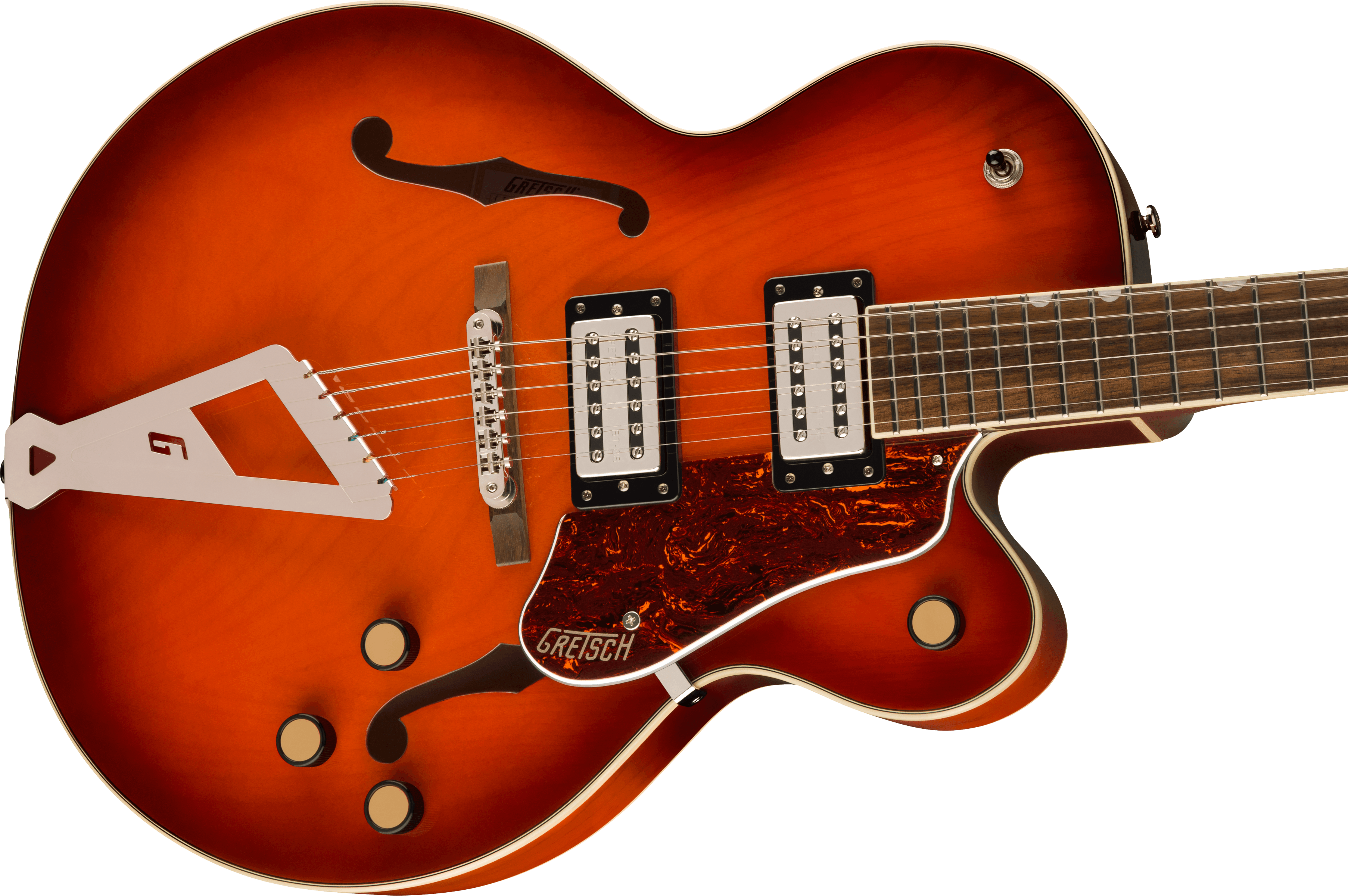 GRETSCH G2420 STREAMLINER HOLLOW   CHROMATIC II TAILPIECE FIREBURST