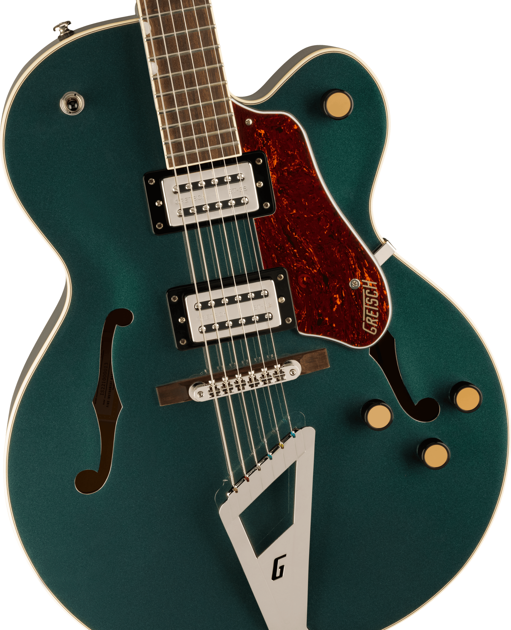 GRETSCH G2420 STREAMLINER HOLLOW   CHROMATIC II TAILPIECE CADILLAC GREEN