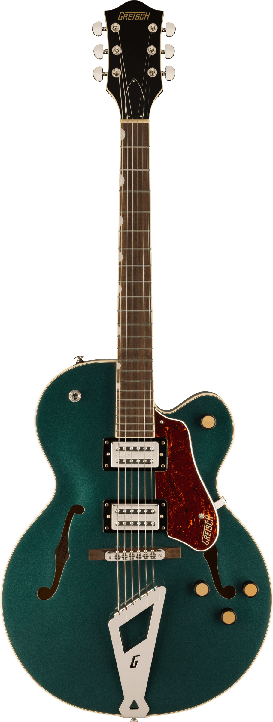 GRETSCH G2420 STREAMLINER HOLLOW   CHROMATIC II TAILPIECE CADILLAC GREEN