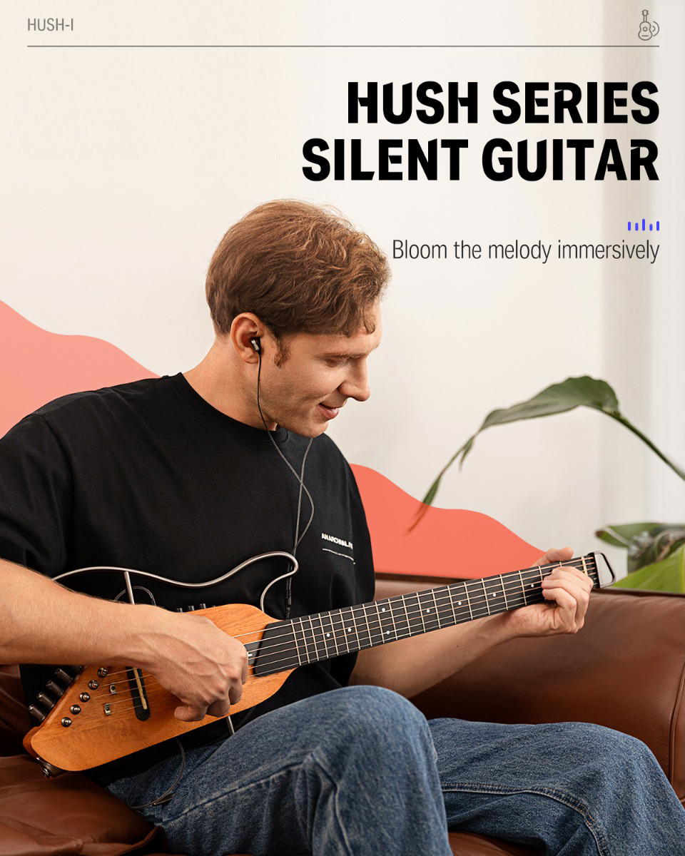 DONNER HUSH-I Silent Guitar Caoba