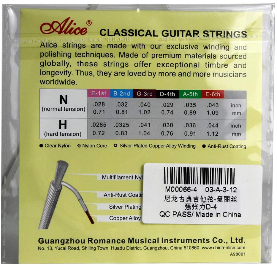 Alice Juego Cuerdas Guitarra Clásica A106