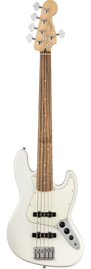 FENDER PLAYER JAZZ BASS V POLAR WHITE PF 5 CUERDAS