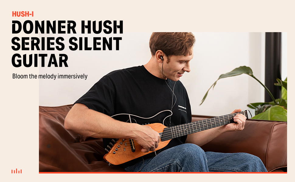 DONNER HUSH-I Silent Guitar Caoba