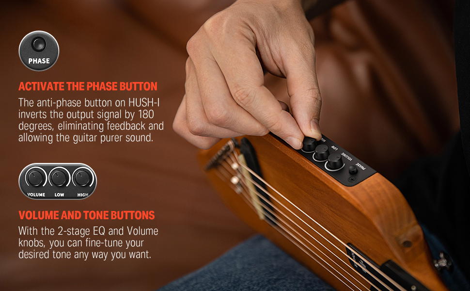 DONNER HUSH-I Silent Guitar Caoba