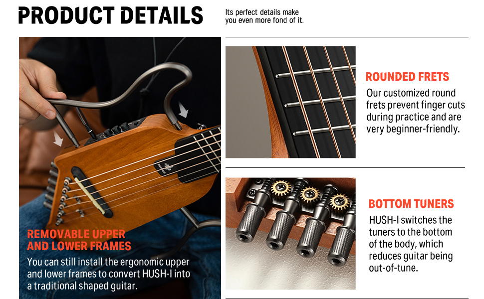 DONNER HUSH-I Silent Guitar Caoba (B-Stock)