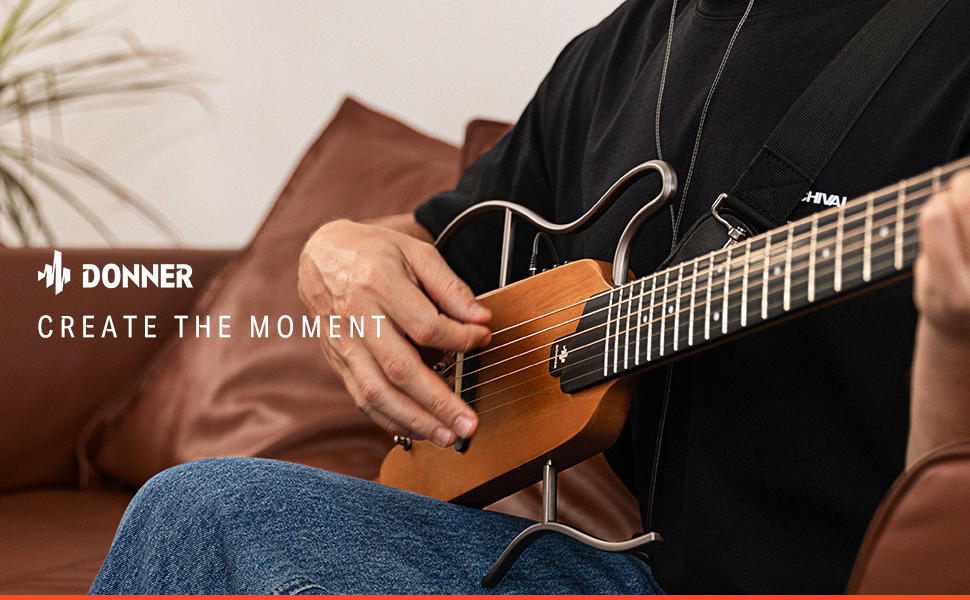 DONNER HUSH-I Silent Guitar Caoba
