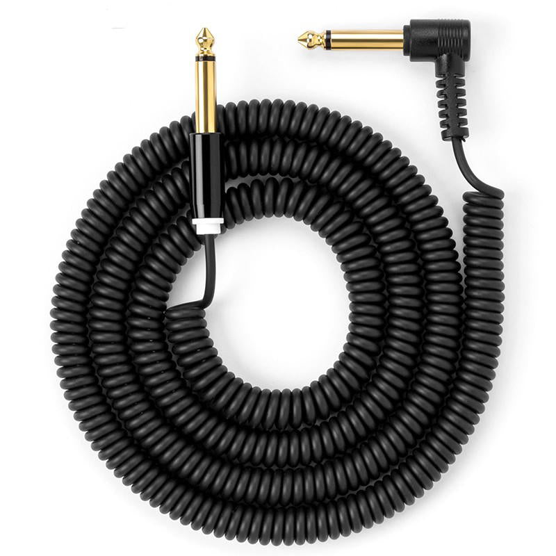 MyVolts Candycords ACV7LB Cable rizado Jack mono a Jack acodado Negro