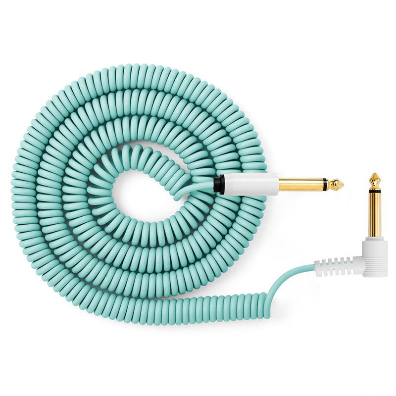 MyVolts Candycords ACV7SB Cable rizado Jack mono a Jack acodado Verde