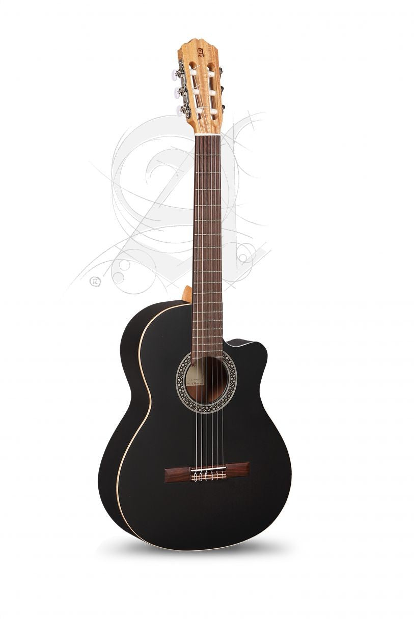 ALHAMBRA GUIT CL ELECT.ALHAMBRA BLACK SATIN CW EZ CON FUNDA