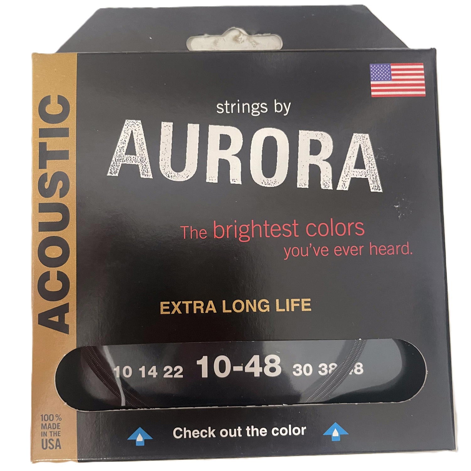 AURORA STRINGS ACUSTICA BLACK 10-48